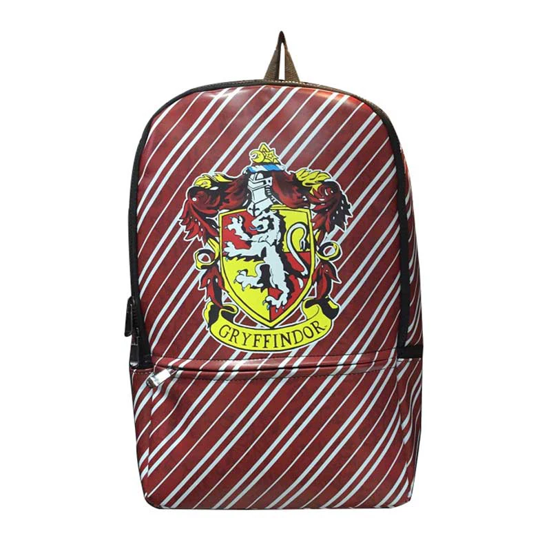 

Harry Potter New Backpacks Gift Students Boy Girl School Bag with Computer Interlayer Full PU Leather Anime Backpack mochila