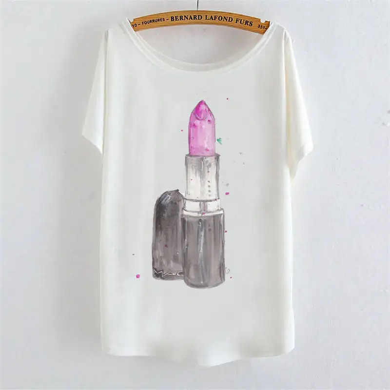 Corto de verano par ropa de Perfume de impresión loose batwing manga delgada t camisa camiseta de las mujeres del Campus tops camisetas mujer