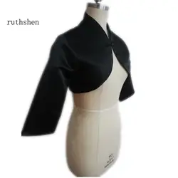 Ruthshen черный для женщин куртка Лидер продаж свадебные аксессуары Дешевые Свадебные Куртки/Болеро/болеро на заказ