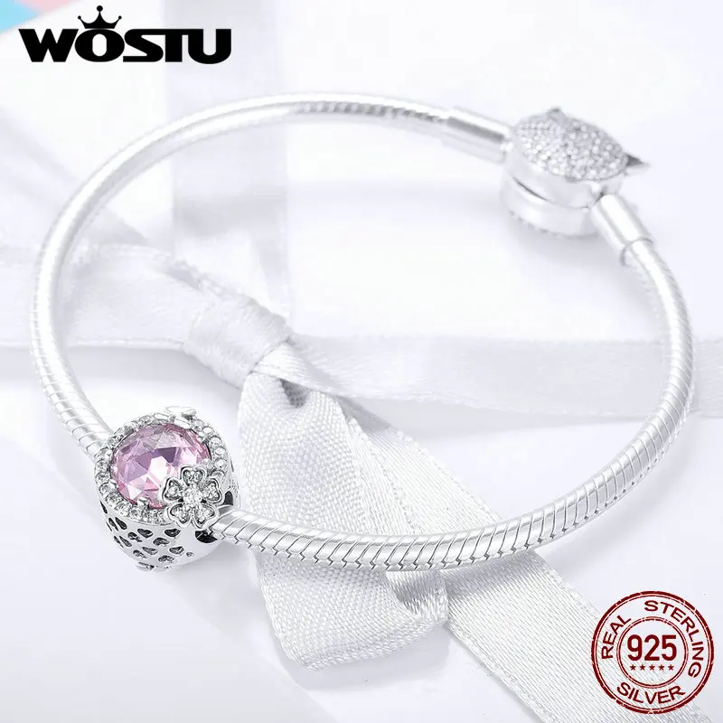 WOSTU горячая Распродажа настоящий 925 пробы Серебряный Сияющий Маргаритка амулеты