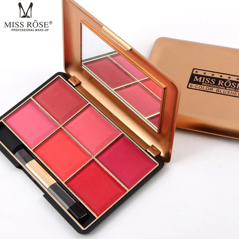 Professional Blusher Palette Face Cosmetics 6 Color Shimmer Matte