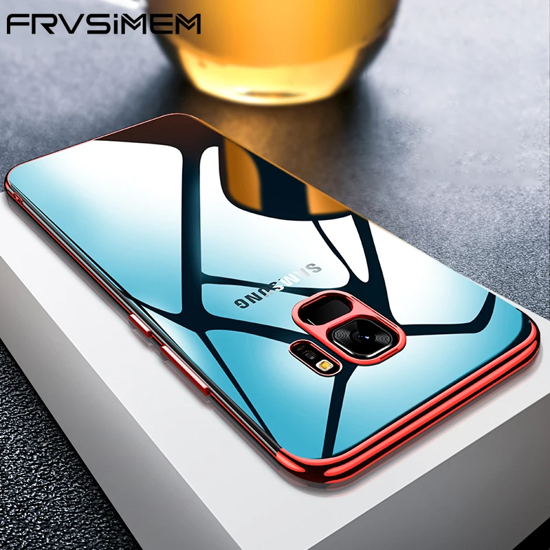 

Plating Transparent TPU Case For Samsung Galaxy A6 A8 Plus 2018 S9 S8 S7 S6 EDGE NOTE 9 8 5 J4 J6 J8 2018 Silicone Soft Cases