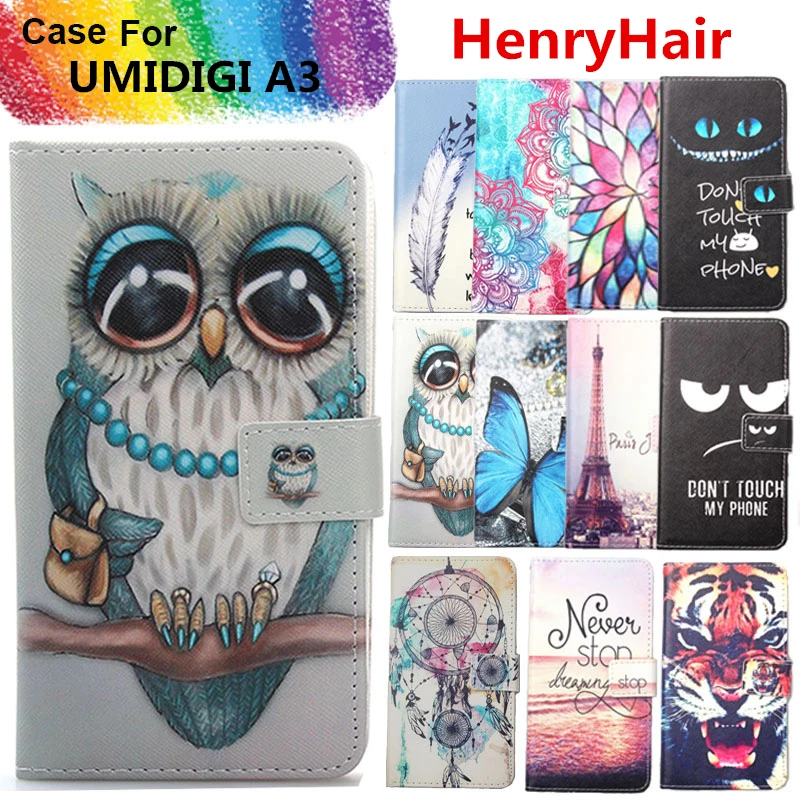 

Fashion 11 Colors Cartoon Painting PU Leather Magnetic clasp Wallet Cover For UMIDIGI A3 Case