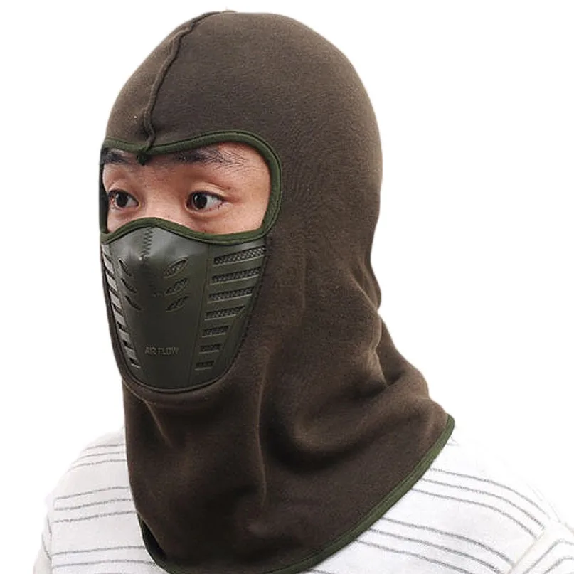 Winter Hats Sports Fleece Headgear Warm Scarf Hat Tactical Mask Ski Cycling Face Mask Windproof dustproof Hiking Mask #3j#F (2)