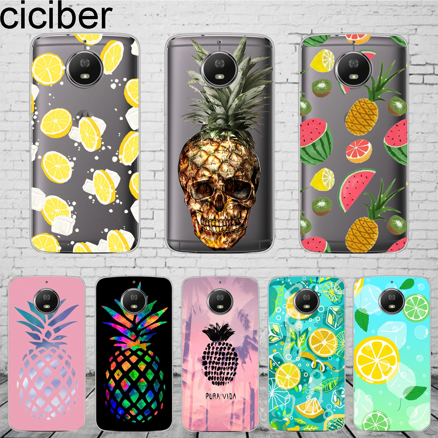

ciciber Pineapple lemon For Motorola Moto C Z2 Z3 ONE P30 G4 G5 G5S G6 E3 E4 E5 Play Plus Power M X4 Phone Case Silicone TPU