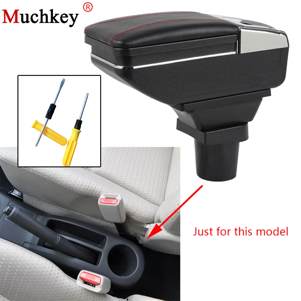 

Armrest box For Toyota Yaris Vitz 2006-2011 central Console Arm Store content box cup holder ashtray PU Leather Car Styling Part