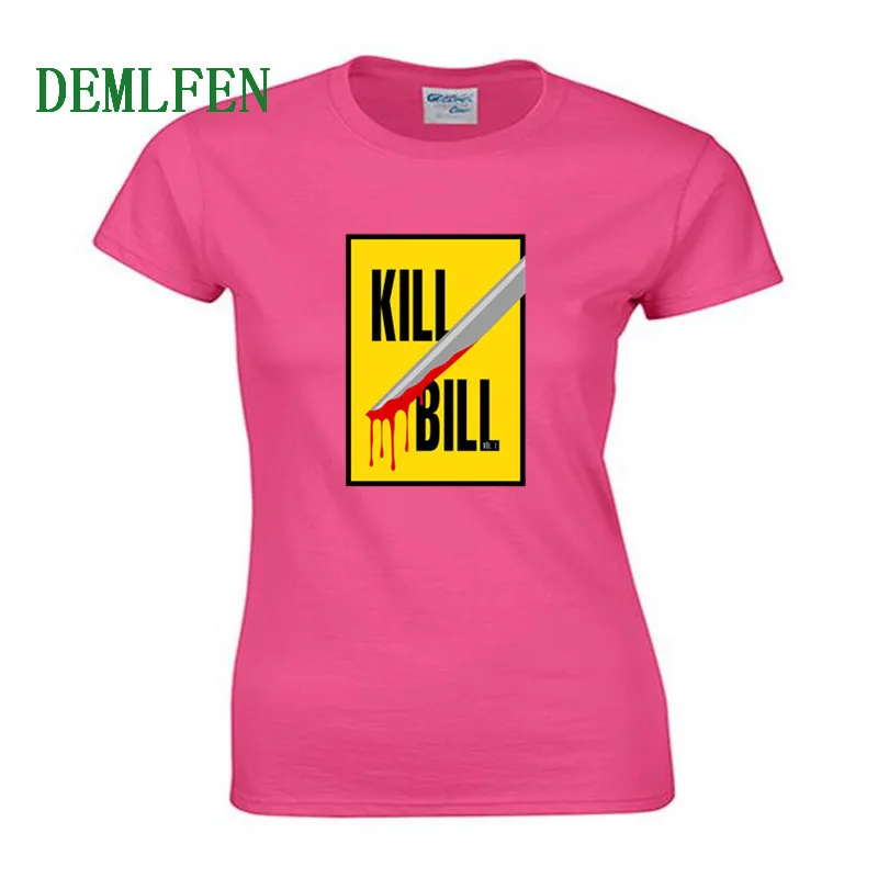 Kill Bill Film Poster футболка женская модная хлопковая с коротким рукавом и круглым