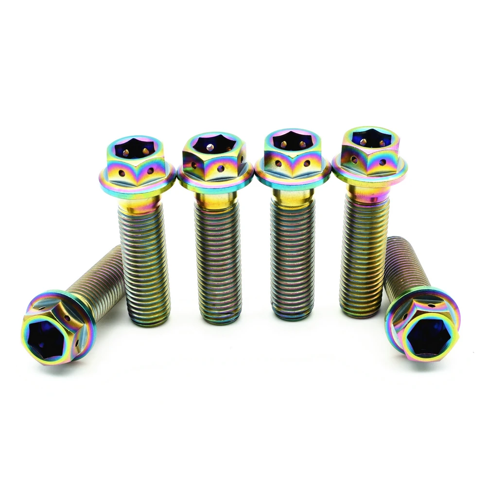 Titanium bolts M10X35mm flange allen head Motorcycle modification screw  multiple color (9)