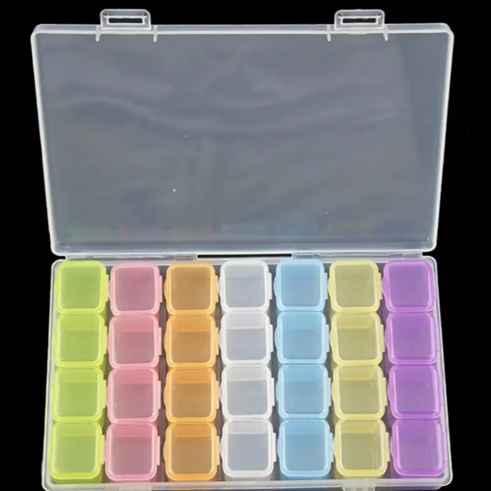 

HobbyLane 5 Colors 28 Grids Nail Art Storage Box Jewelry Organizer Case Handcraft Storage Boxes