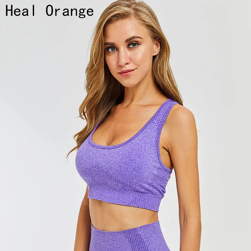 

Sports Bra High Stretch Breathable Top Fitness Women Padded for Running Yoga Gym Seamless Crop Bra Gradient Sport Bra Top Sports
