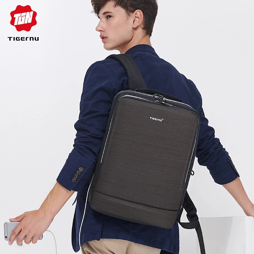 

Business Backpack Laptop Man Backpacks Reflective Water Resistant with USB Charging Headphone Port Bag Bagpack Mochila