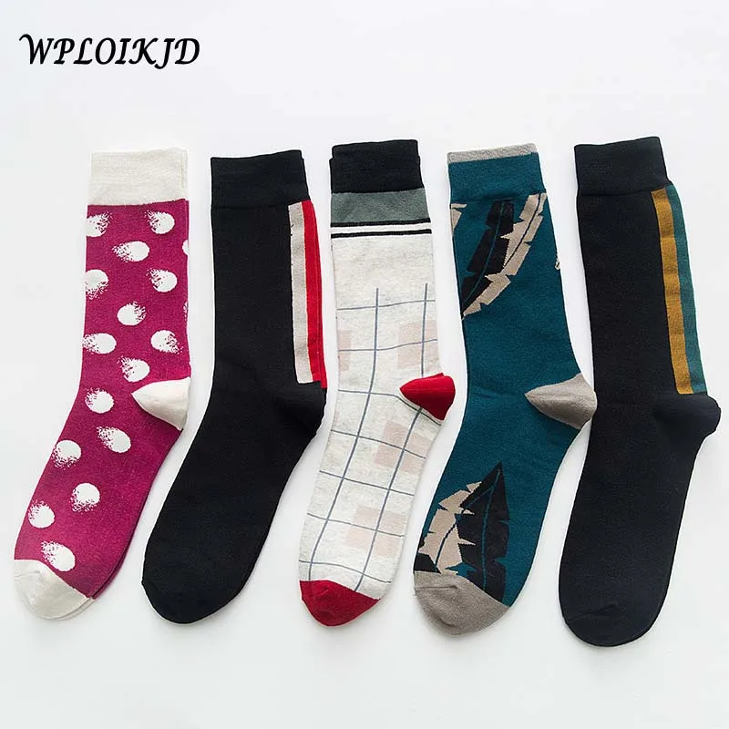 Осень и зима продукт Креативные мужские носки Личность геометрические хип-хоп забавные счастливые носки тренд Harajuku уличные носки