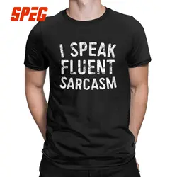Футболка с надписью «I Talk Free Sarcasm» для мужчин, хлопковая креативная футболка, винтажная саркастическая Юмористическая цитата, говорящие