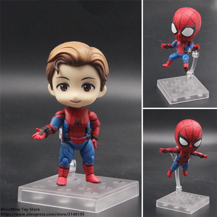 

ZXZ Marvel Spiderman Homecoming Q version 10cm Action Figure Anime Mini Decoration PVC Collection Figurine Toy model gift