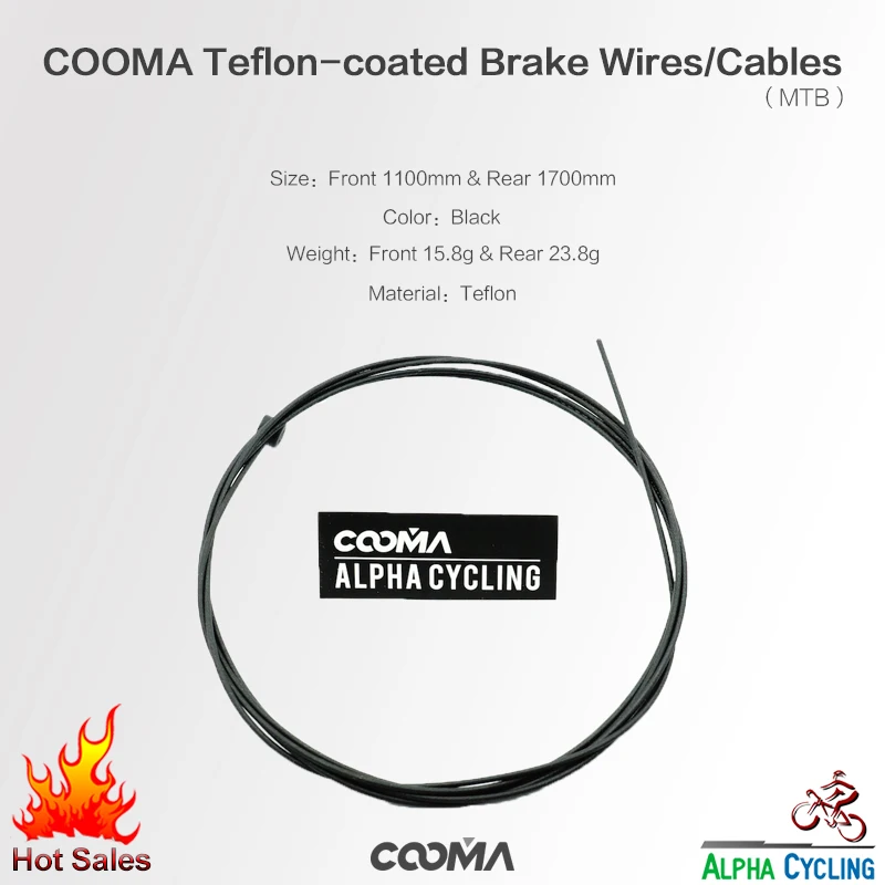 

MTB Brake Cable Teflon Coated; Mountain Brake Inner Wires - Teflon Coated; 1 set front and rear cable