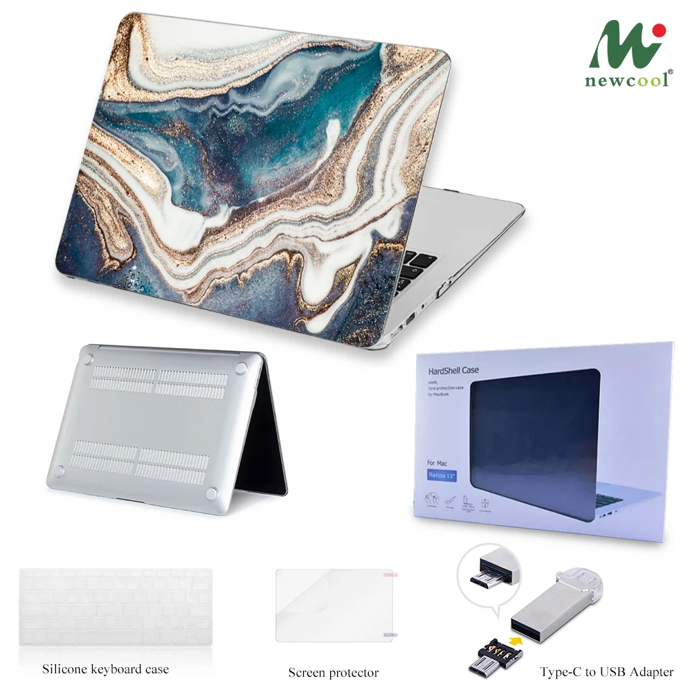 Новый мраморный чехол для MacBook Air Pro retina 12 13 15 mac book 3 4 дюймов ноутбука защитный