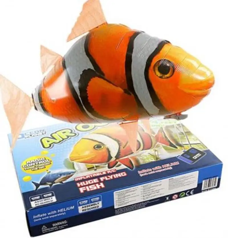 Игрушки акулы с дистанционным управлением, воздушные плавательные рыбки, инфракрасные радиоуправляемые летающие воздушные шары, рыба-клоун Немо, детские игрушки, подарочные украшения для вечеринки - Цвет: Белый