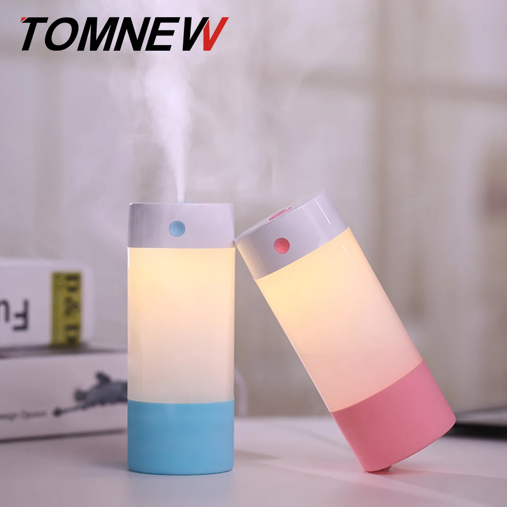 

TOMNEW USB Mini Cool Mist Humidifiers 250ML Portable Ultrasonic Air Diffuser Purifier with LED Night Light for Home Office Car