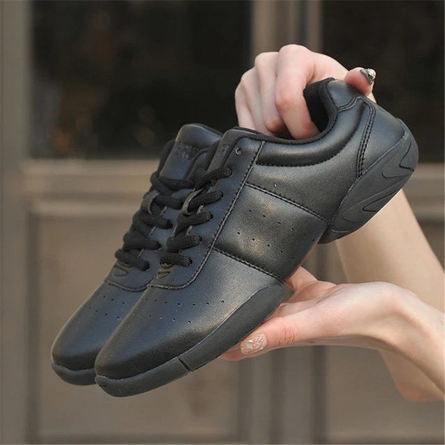 Women Dance Shoes Comfortable Soft Bottom Fitness Shoes Men Jazz Shoes Girl Professional Training Child Breathable Sneakers black