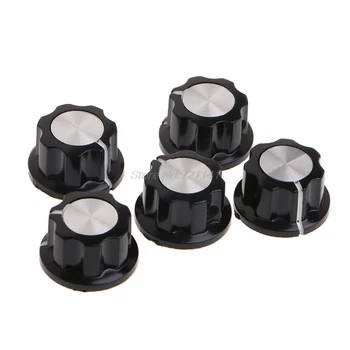 

Hot Sale 5 Pcs MF-A01 Potentiometer Knob Cap Inner 6mm Rotary Switch Bakelite WH118 WX050 New Dropship