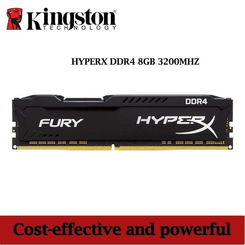 Kingston Hyperx Fury 1 шт Оперативная память DDR4 8 GB 3200 MHz черный для настольного компьютера игровой карты памяти DIMM дропшиппинг высокая Скорость Оперативная память S