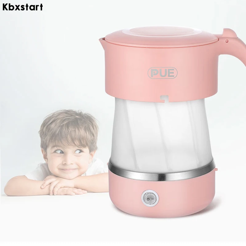 

Kbxstart 0.5L Universal Plug Foldable Electric Kettle Portable Travel Camping Water Boiler Silicone Adjustable Voltage Appliance