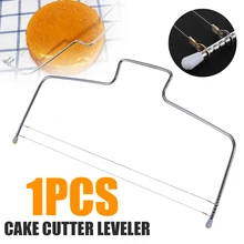 Резак для торта из нержавеющей стали, двойная линия, слайсер для торта, нож для хлеба, проволока, слайсер, регулируемый DIY, кухонный инструмент для украшения выпечки