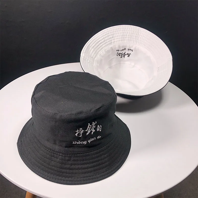 

2019 Cotton black letter Bucket Hat Fisherman Hat outdoor travel hat Sun Cap Hats for Men and Women 193