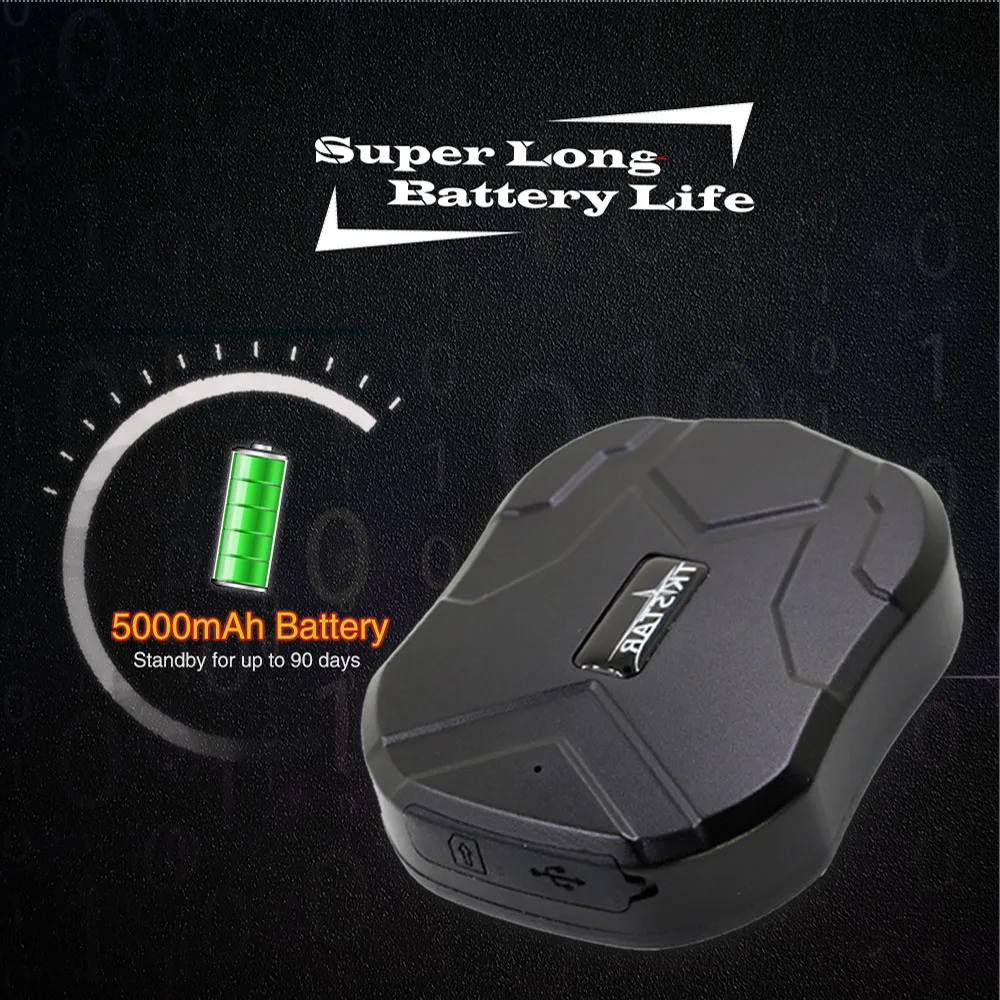 TKSTAR TK905 Waterproof Car GPS Tracker 5000MAH Long Battery Life Vehicle GPS Locator for Car Truck Motorcycle Geo Fence Alert