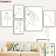 Сексуальное женское тело, скандинавский постер и печать, линия, рисунок, современный холст, живопись, настенное искусство, фреска, Модульная картина, для девочек, для спальни, домашний декор
