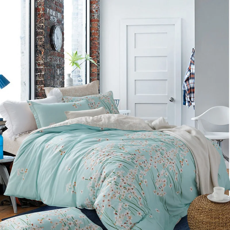 

6pcs Cotton Duvet cover set 100% Cotton twin full queen king size bedding sets with Floral Pattern