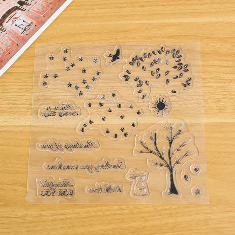 

Forest Birds Rabbit Transparent Clear Silicone DIY Stamp/Seal For DIY Scrapbooking/Photo Album Decorative Clear Stamp Sheets