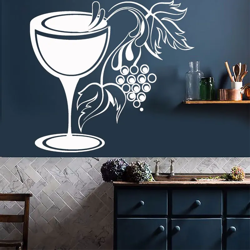 Glass Grapes Wine Shop Kitchen Decor Cutting Wall Stickers Vinyl Bar Club Decal Self-adhesive Transfer Film Mural Wallpaper 3170 Glass Grapes Wine Shop Kitchen Decor Cutting Wall Stickers Vinyl Bar Club Decal Self-adhesive Transfer Film Mural Wallpaper 3170