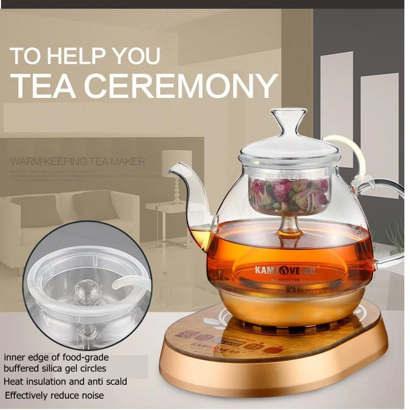 Electric Steam Tea Kettle Machine, Automatic Boiling Tea Glass Pot