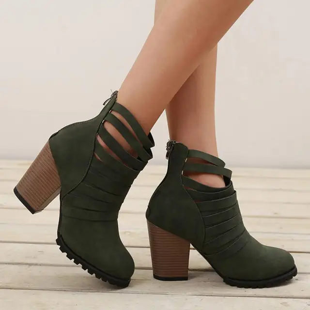 rubber sole high heel boots