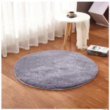 16 цветов однотонный круглый ковер для гостиной Декор Ковер Из Искусственного Меха детская комната длинный плюшевый коврик для спальни, ворсистый коврик