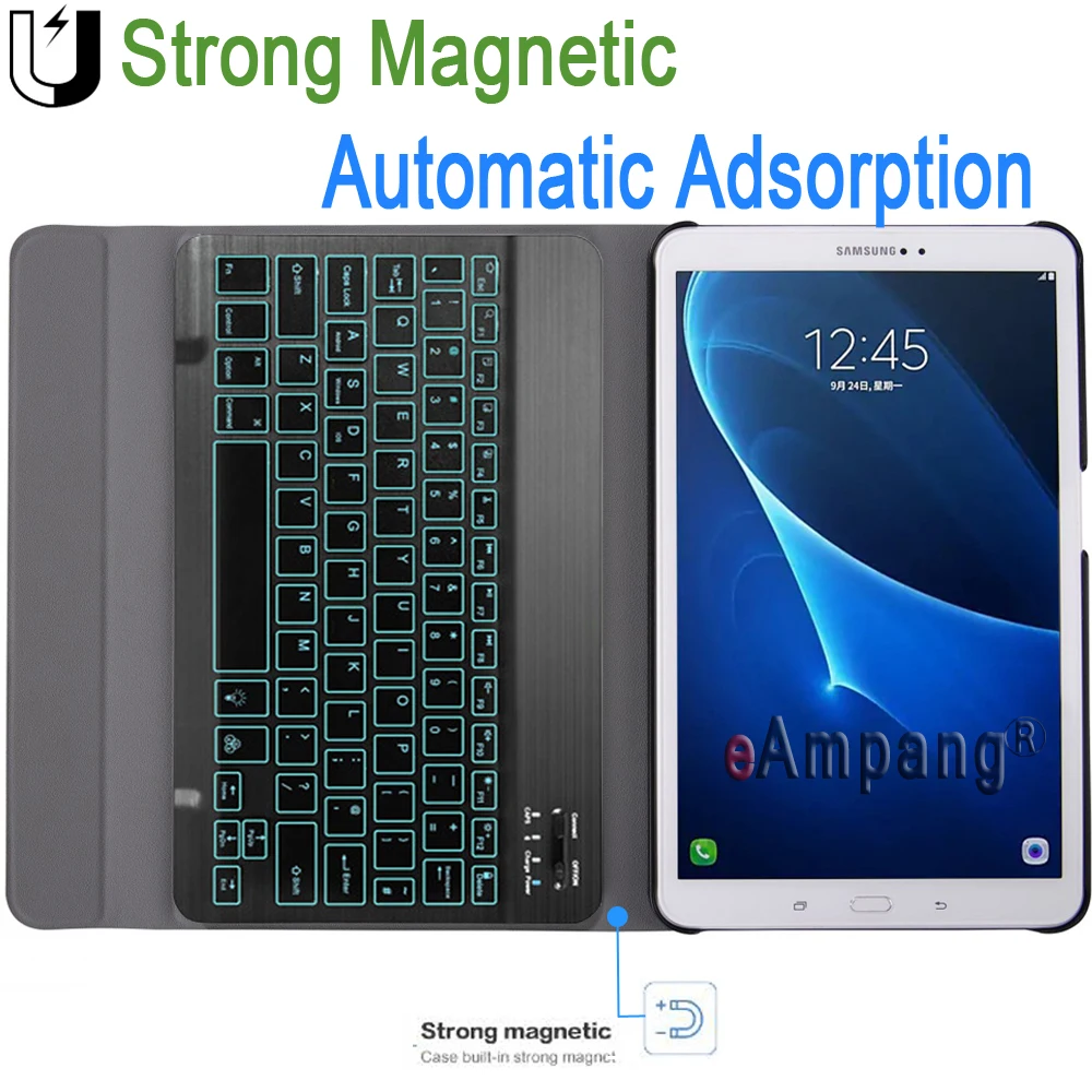  Case for Samsung Galaxy Tab A A6 10.1 2016 Keyboard Case T580 T585 SM-T580 SM-T585 Cover 7Color Bac