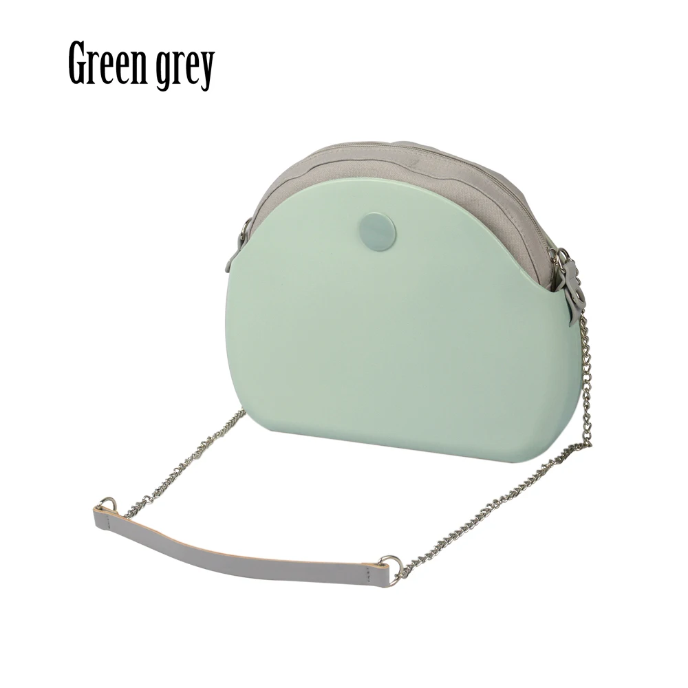 green grey Новинка, круглый светильник в виде Луны с длинной цепочкой, водонепроницаемый внутренний карман, резиновый силиконовый круглый лунный светильник Obag, женская сумка - Цвет: green grey