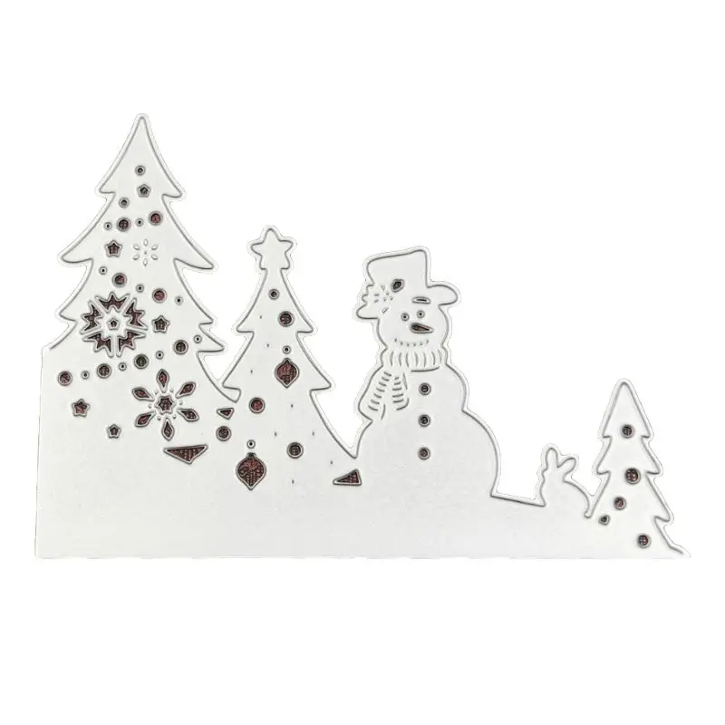 

Carbon Steel Christmas Snowman Tree Pattern Cutting Die Embossing Stencil Mold For DIY Art Handcraft Card Decor