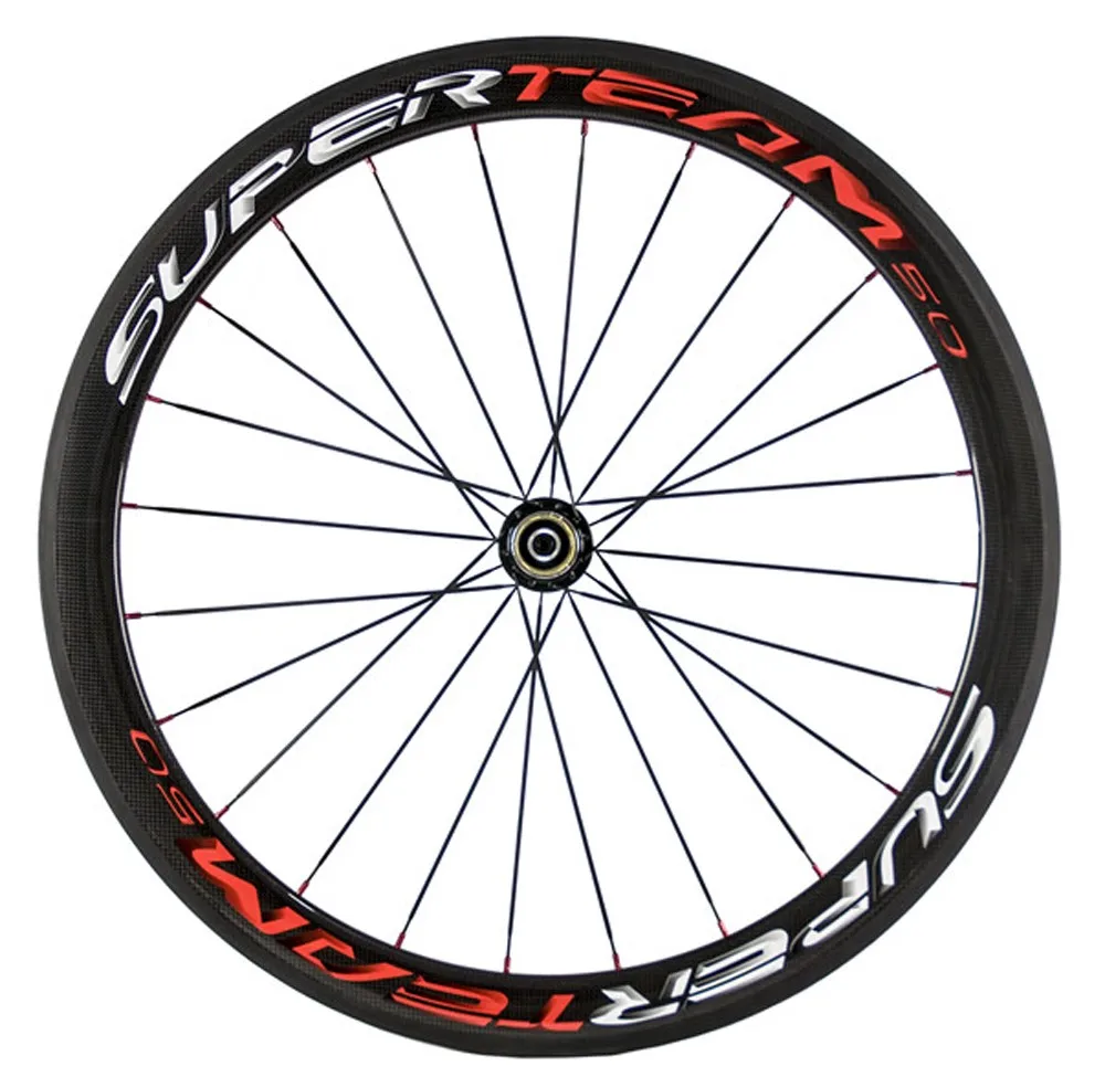 Top Wholesale black glossy decals 50mm 700c clincher matte finish carbon wheels with black novatec hub for road bike use wheelset 4