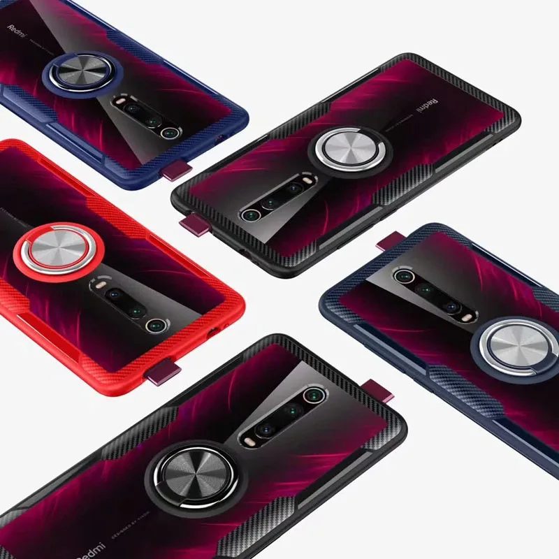 Роскошный прозрачный чехол для Xiaomi Mi 9T чехол PC+ углеродное волокно полное защитное кольцо для телефона чехол для Xiaomi Mi 9T 9 t