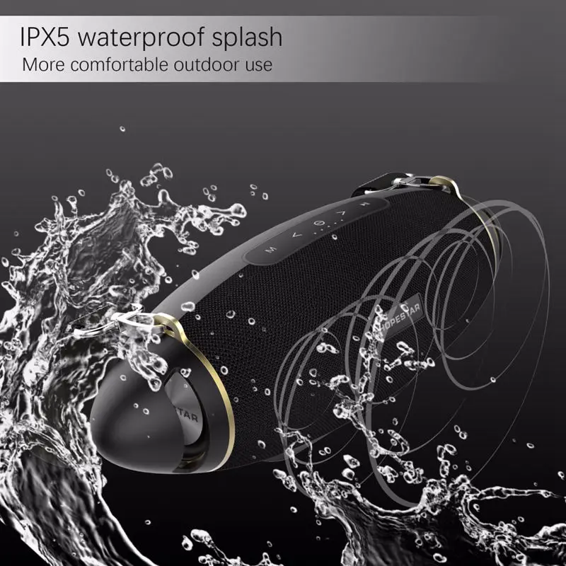 HOPESTAR H20 الرجبي 30 W سمّاعات بلوتوث العمود Pc اللاسلكية المحمولة البسيطة للماء ميجا باس ستيريو في الهواء الطلق مضخم الصوت Tf Usb