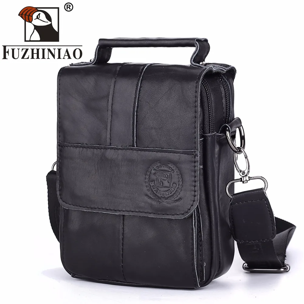 

FUZHINIAO Messenger Bag Men's Shoulder Bag Crossbody Mens Male Bags Small Flap Handbag Clutch Sling Black Cover Vintage Set
