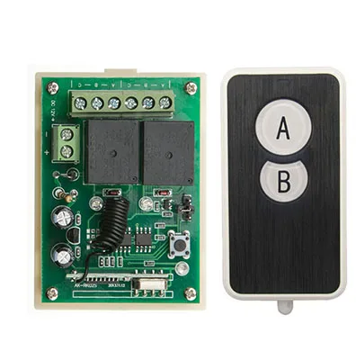 

DC12V 10A 2CH Wireless RF Remote Control Switch Ultra - thin acrylic Transmitter+ Receiver /lamp/ window/Garage Doors shutters