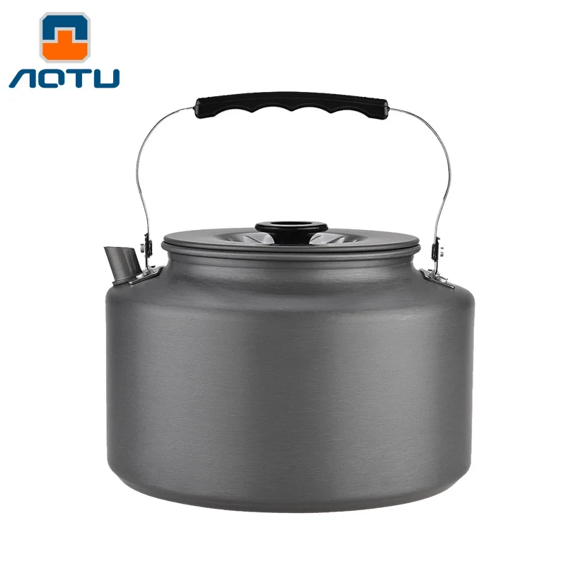 

2L Outdoor Camping Pot Coffee Tea Pot Camping Kettle Aluminum Alloy Hiking Kettle with Heat Proof Handle Teapot Picnic
