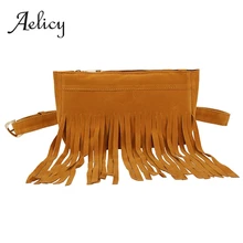 Aelicy Soli Ретро Джокер нагрудная сумка женская на молнии Мягкая кисточка модная поясная сумка женская квадратная флок поясная сумка высокого качества