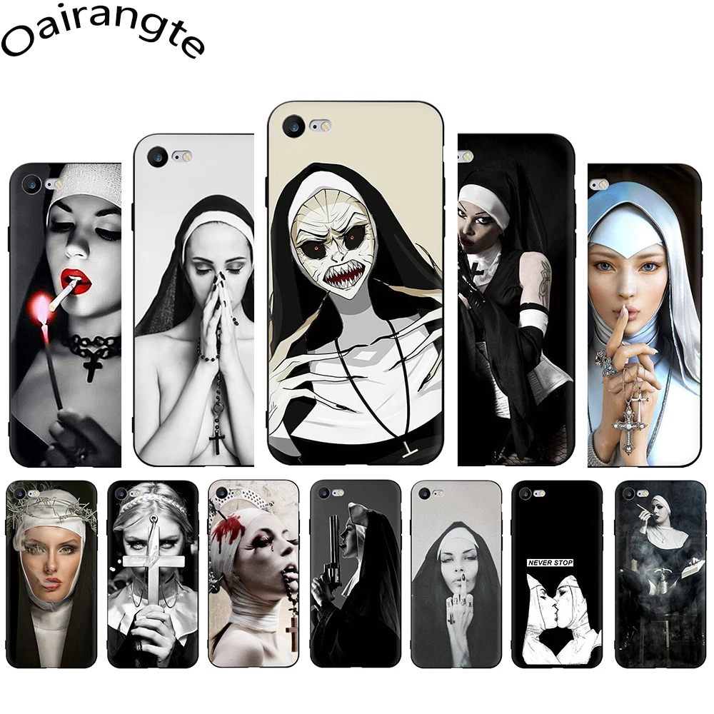 

Sister Nun Soft Silicone Phone Cover Case for iphone 5 5s SE 6 6s 7 8 Plus X XR XS Max 11 Pro Max
