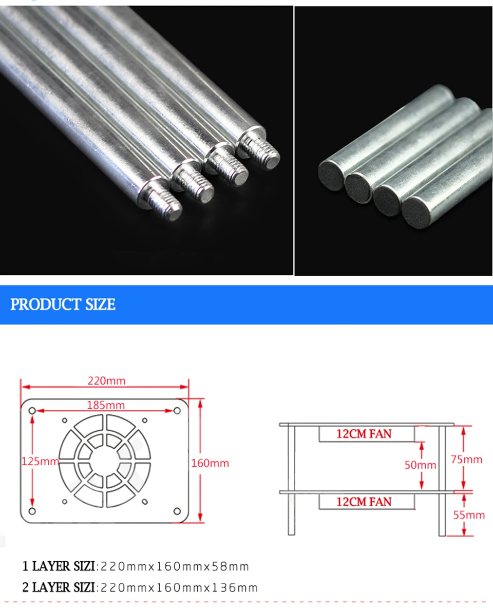 Многослойный акриловый маршрутизатор охлаждающая подставка USB 12 см бесшумный с переключателем охлаждающий вентилятор подходит для маршрутизаторов/медиа-боксов/Xbox/кабельных коробок