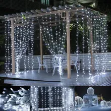 Сказочный светодиодный светильник-Гирлянда для рождественской вечеринки, гирлянда, занавеска, свадебное украшение, мерцающий светильник, светильник-занавеска