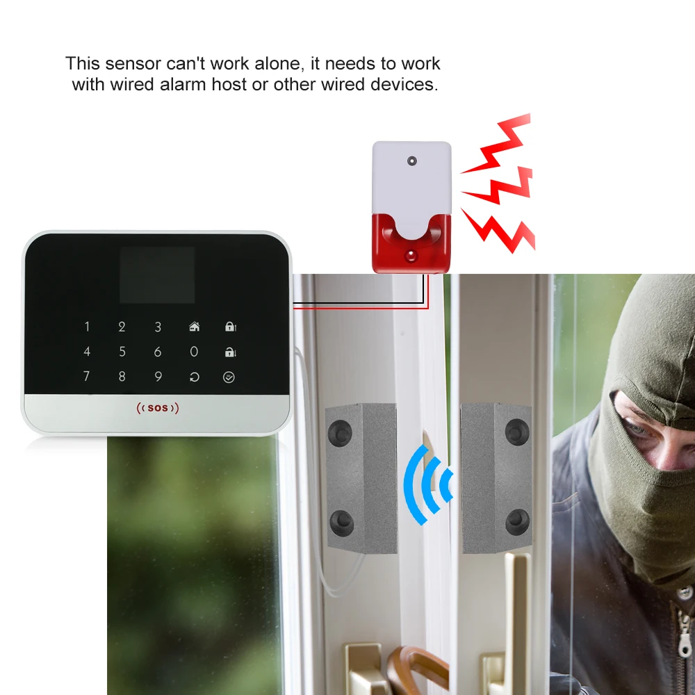Alarm Access Control System Wired Metal Rolling Gate Door Window Sensor  Magnetic Contacts Alarm Reed Switch Detector-in Access Control Kits from  Security ...